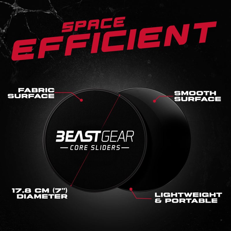 Beast Gear Exercise Sliders for Working Out - Dual Side Core Sliding Discs, Ab Sliders for Workout, Carpet, Hard Floors Fitness Sliders Gym Equipment for Home - Image 3